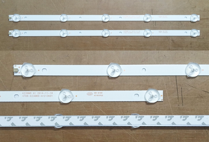 Планки светодиодной подсветки K236WD A1 4708-K236WD-A1213K01, K236WD8 (5-led 3V 388mm 24